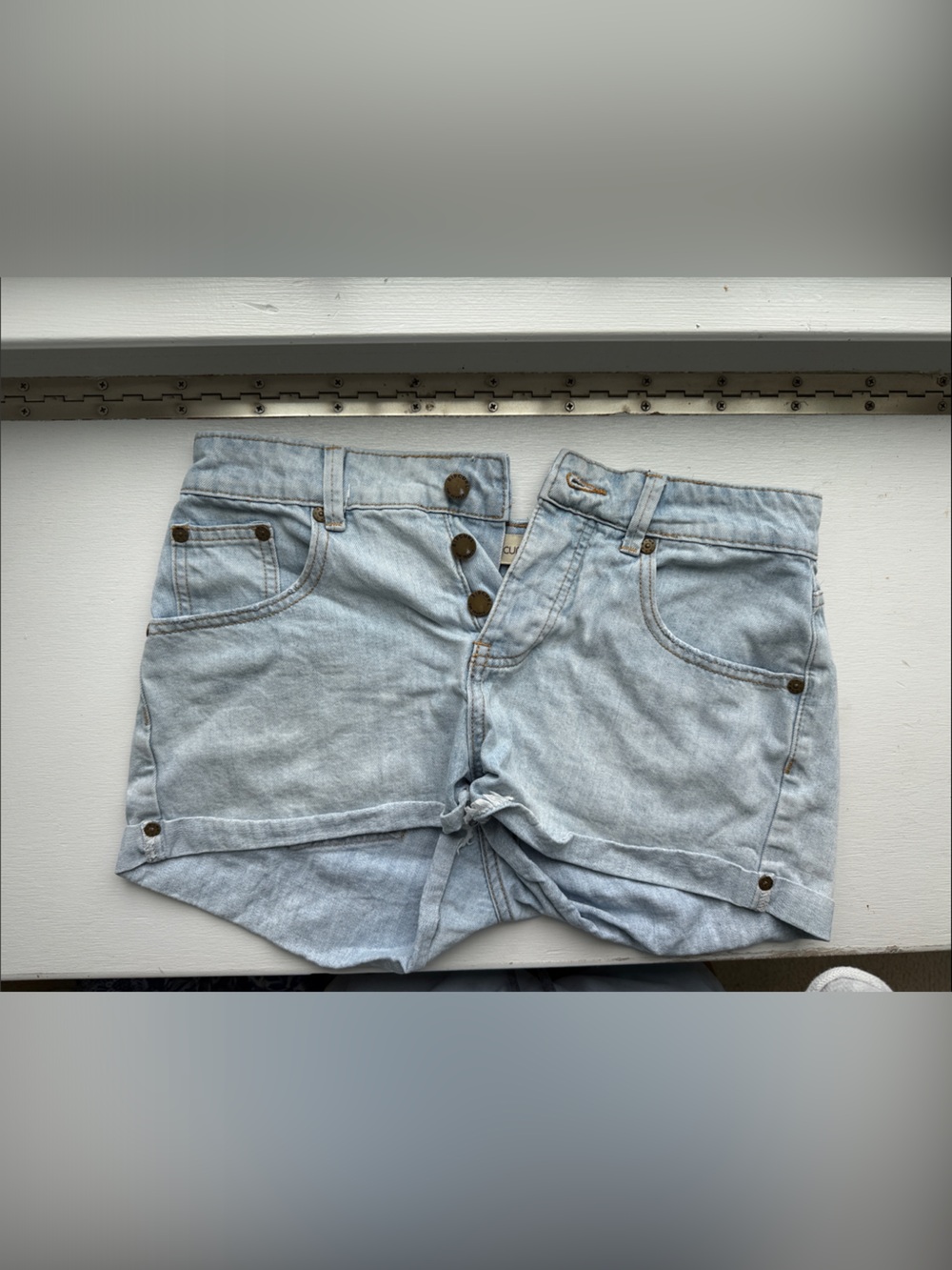 Ripcurl Light Wash Denim Button-Front Shorts